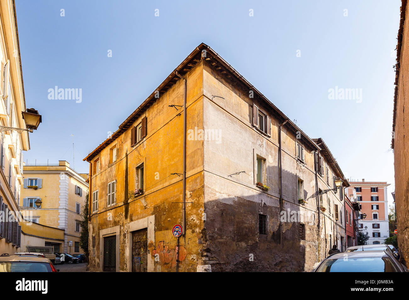 La forcella in una delle strade di Roma Foto Stock