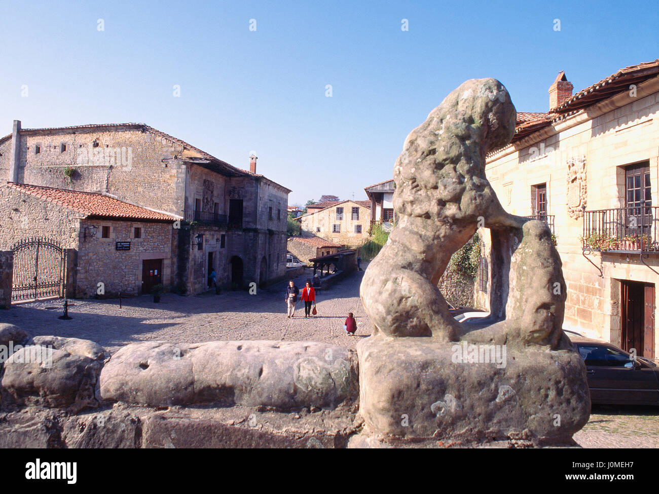 Street. Santillana del Mar, Cantabria, Spagna. Foto Stock