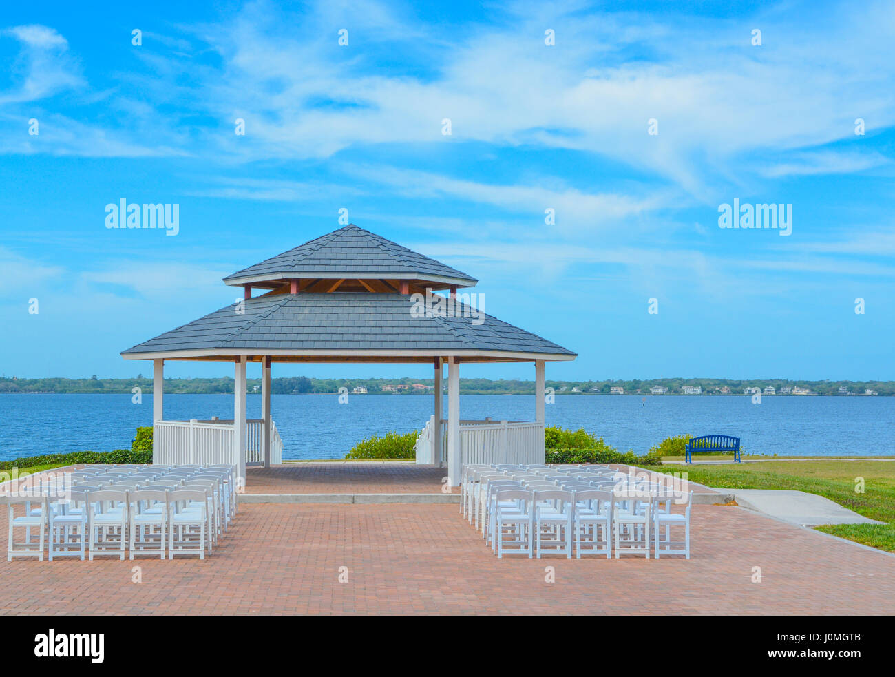 Un gazebo a Veterans Memorial Park in Oldsmar, Florida Foto Stock