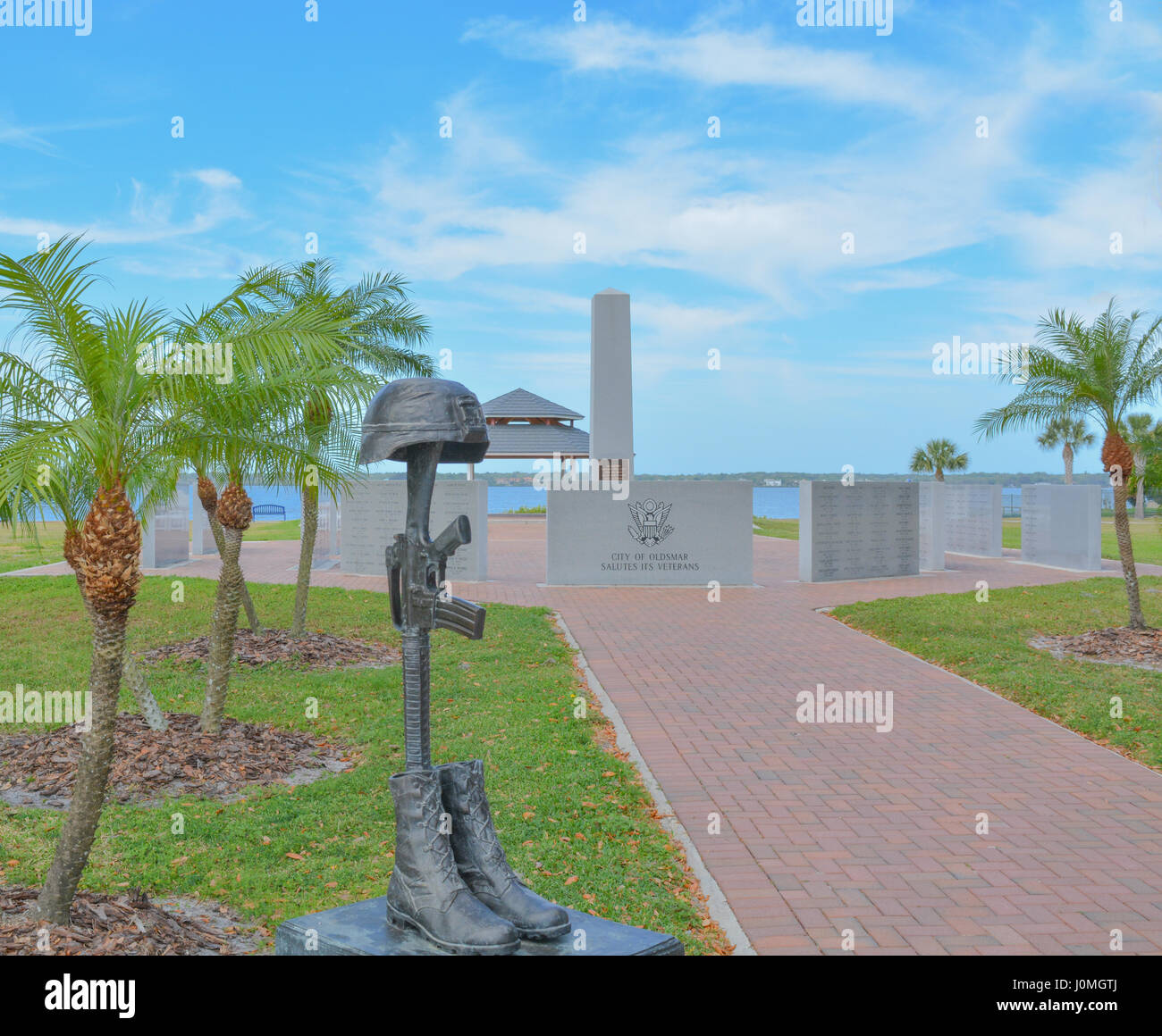 Veterans Memorial Park sulla baia di Tampa in Oldsmar, Florida. Nessuna proprietà release Foto Stock