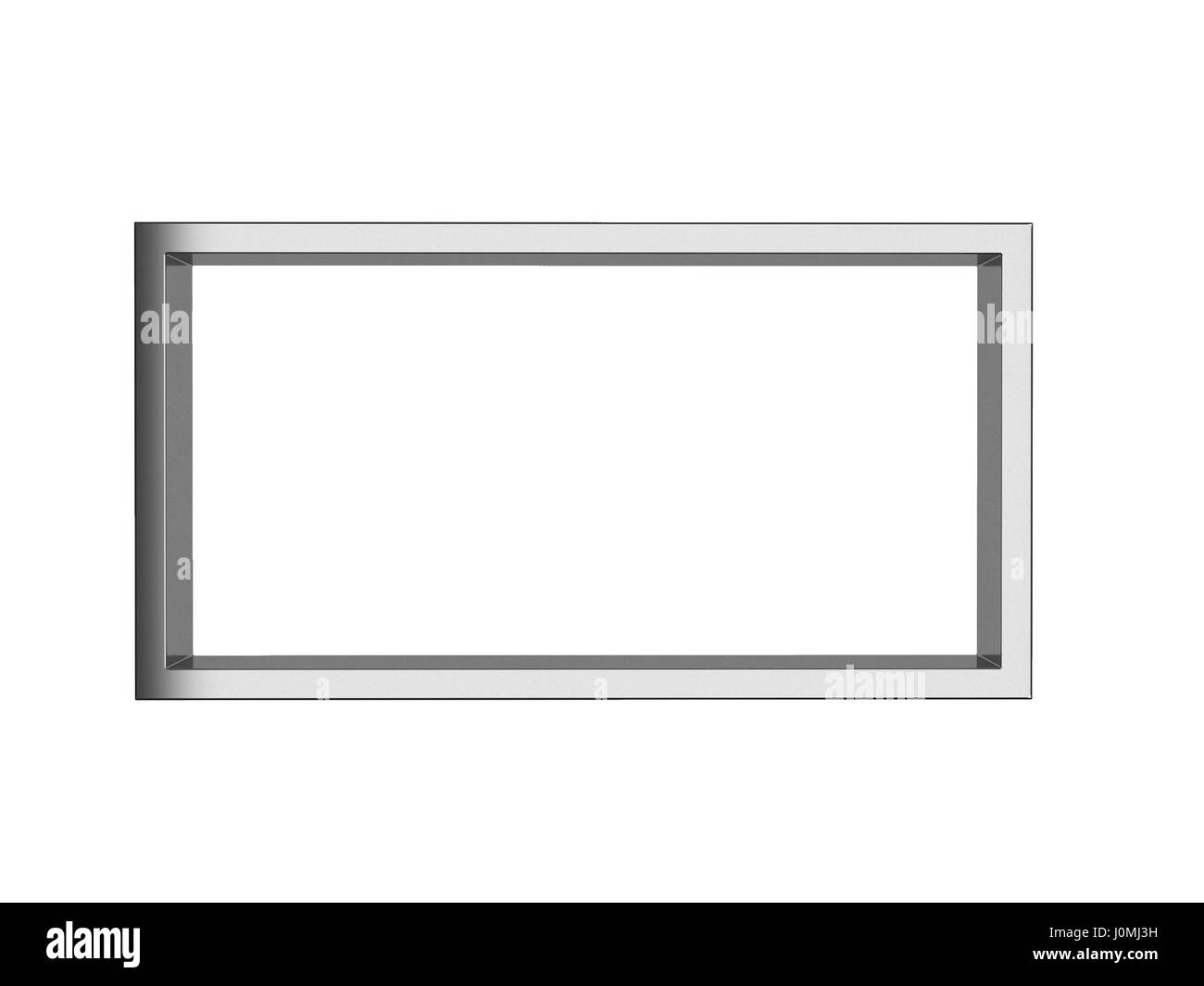 Immagine inossidabile telaio isolato su sfondo bianco, rendering 3D illustrazione Foto Stock