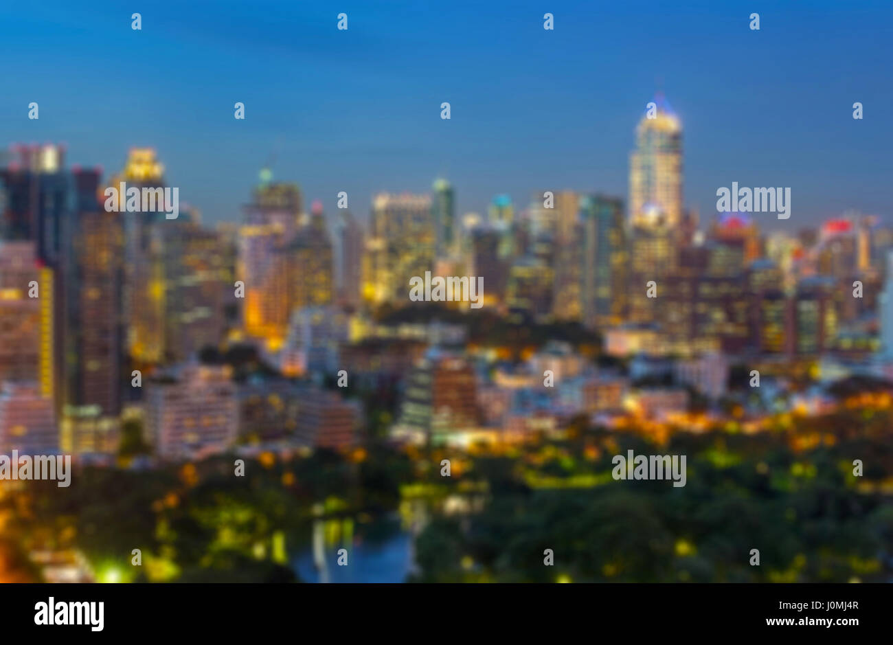 Sfocata Bokeh di downtown Bangkok, Thailandia Foto Stock