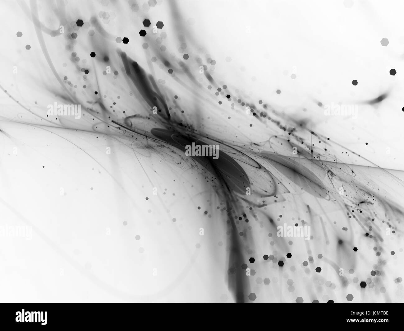 La nuova tecnologia di flusso dello spazio in bianco e nero, generato dal computer sfondo astratto, rendering 3D Foto Stock