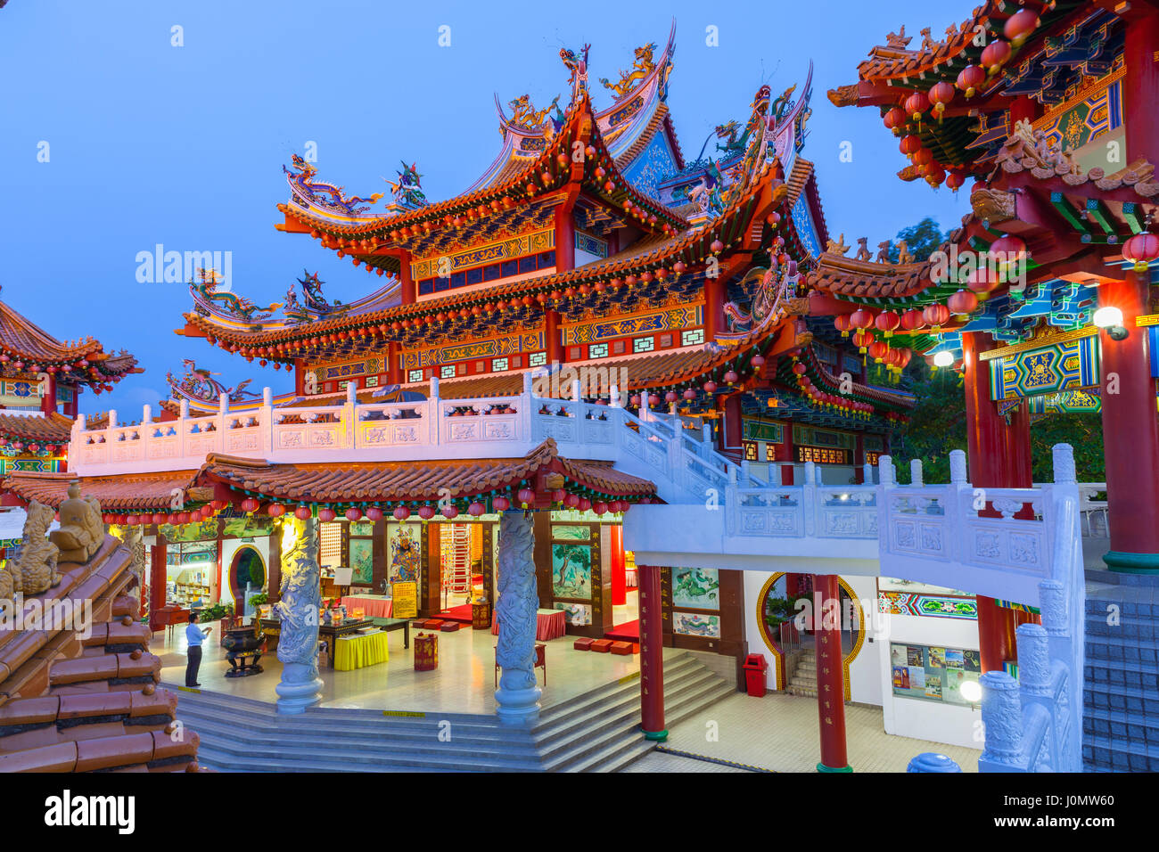 Thean Hou tempio Buddista al crepuscolo, Kuala Lumpur, Malesia Foto Stock