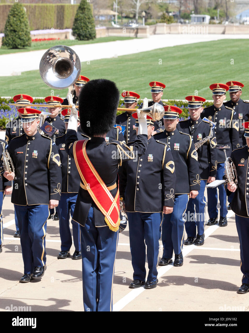 US Air Force (USAF) Band suona presso il Pentagono - Washington DC, Stati Uniti d'America Foto Stock