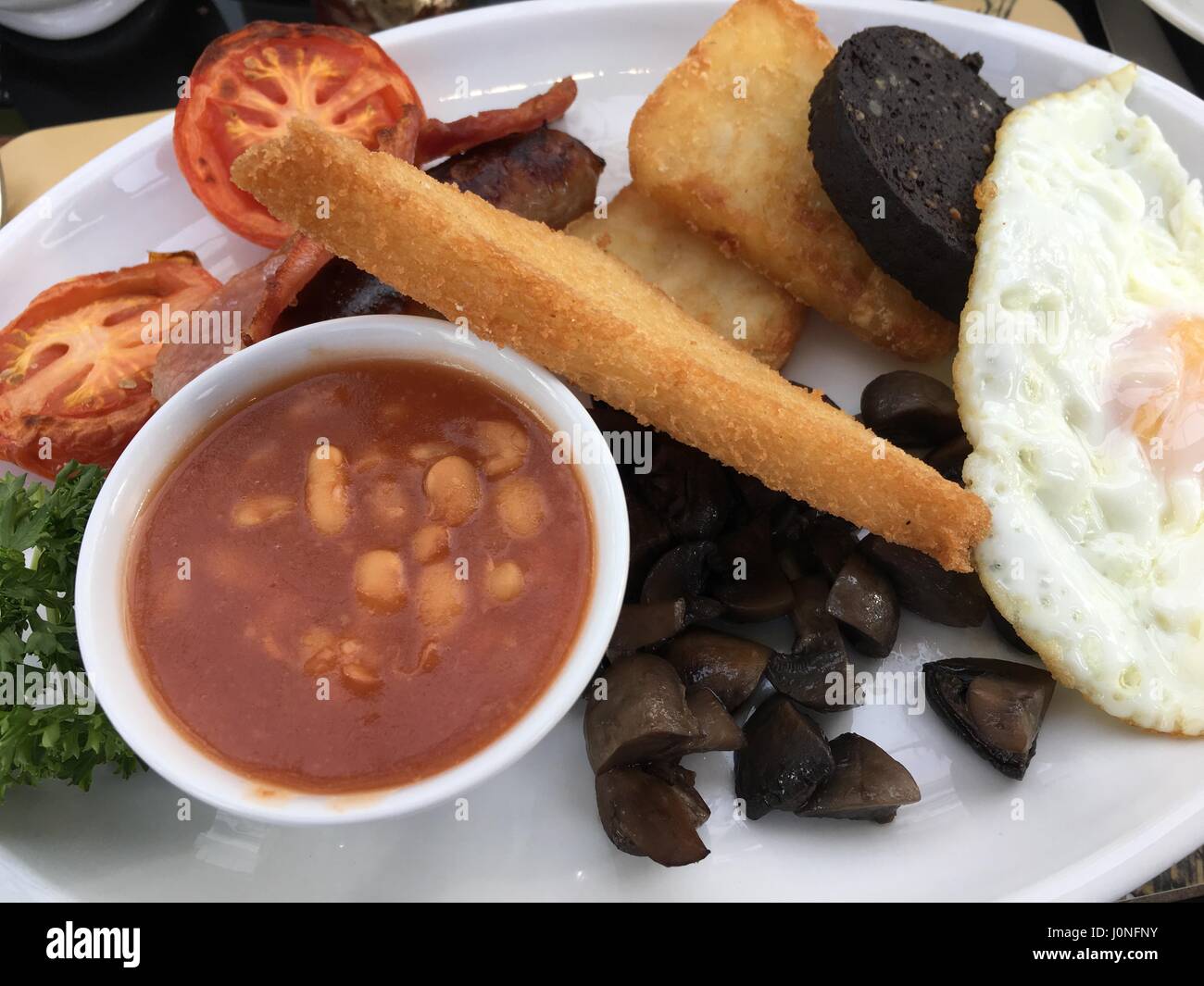 La completa prima colazione inglese Foto Stock