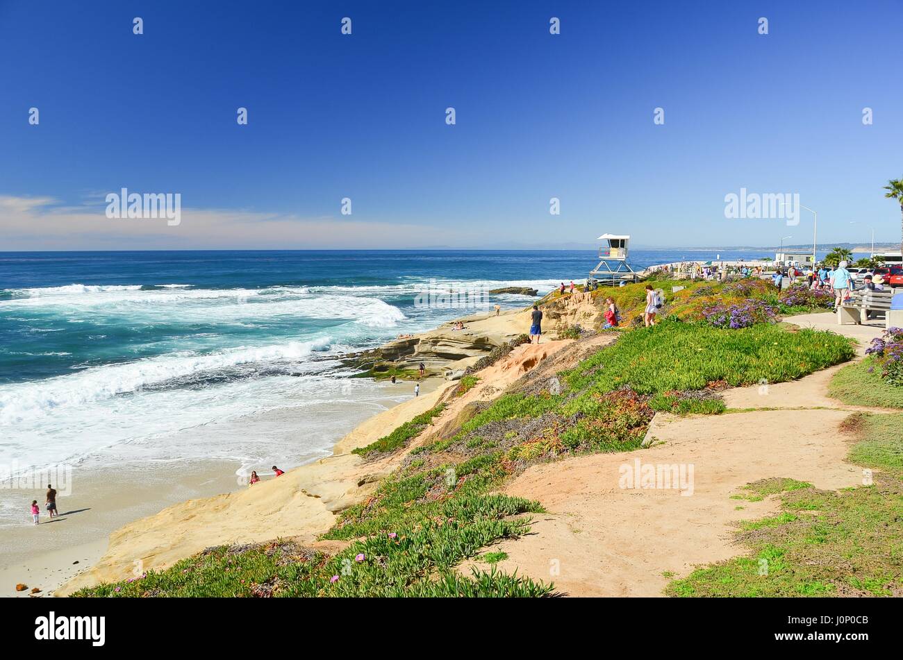 Ocean Beach a La Jolla, California, Stati Uniti d'America Foto Stock