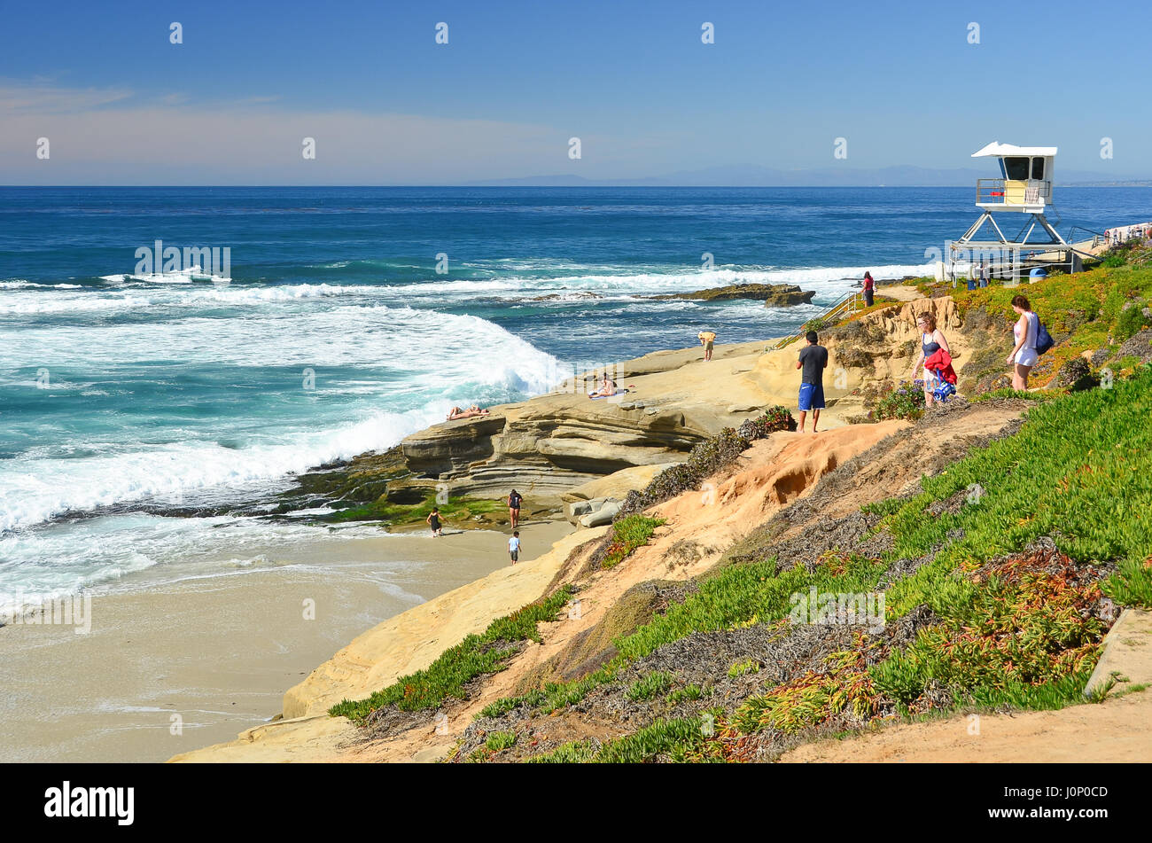 Ocean Beach a La Jolla, California, Stati Uniti d'America Foto Stock