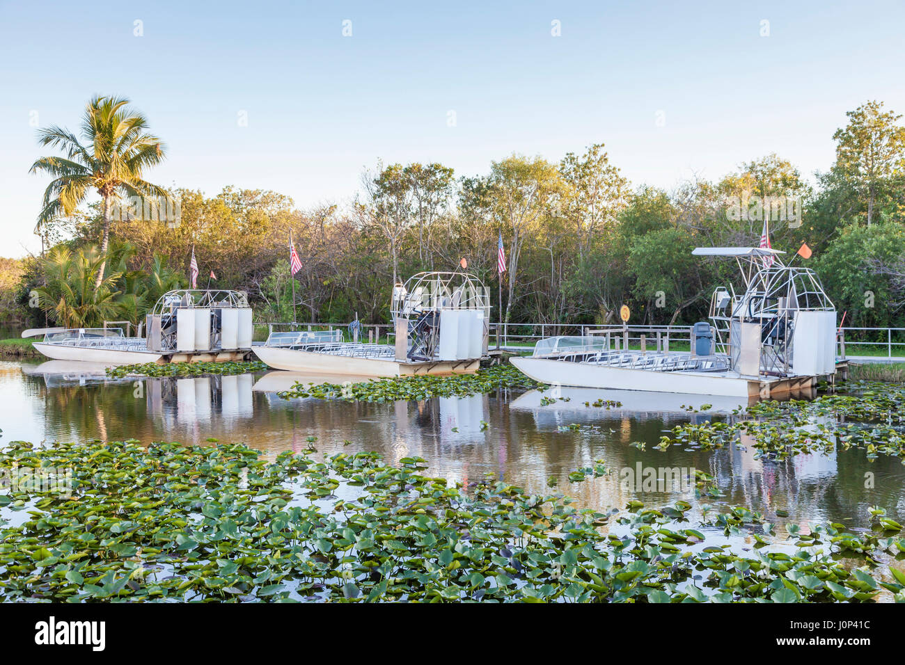 Airboats in Everglades National Park. Florida, Stati Uniti Foto Stock