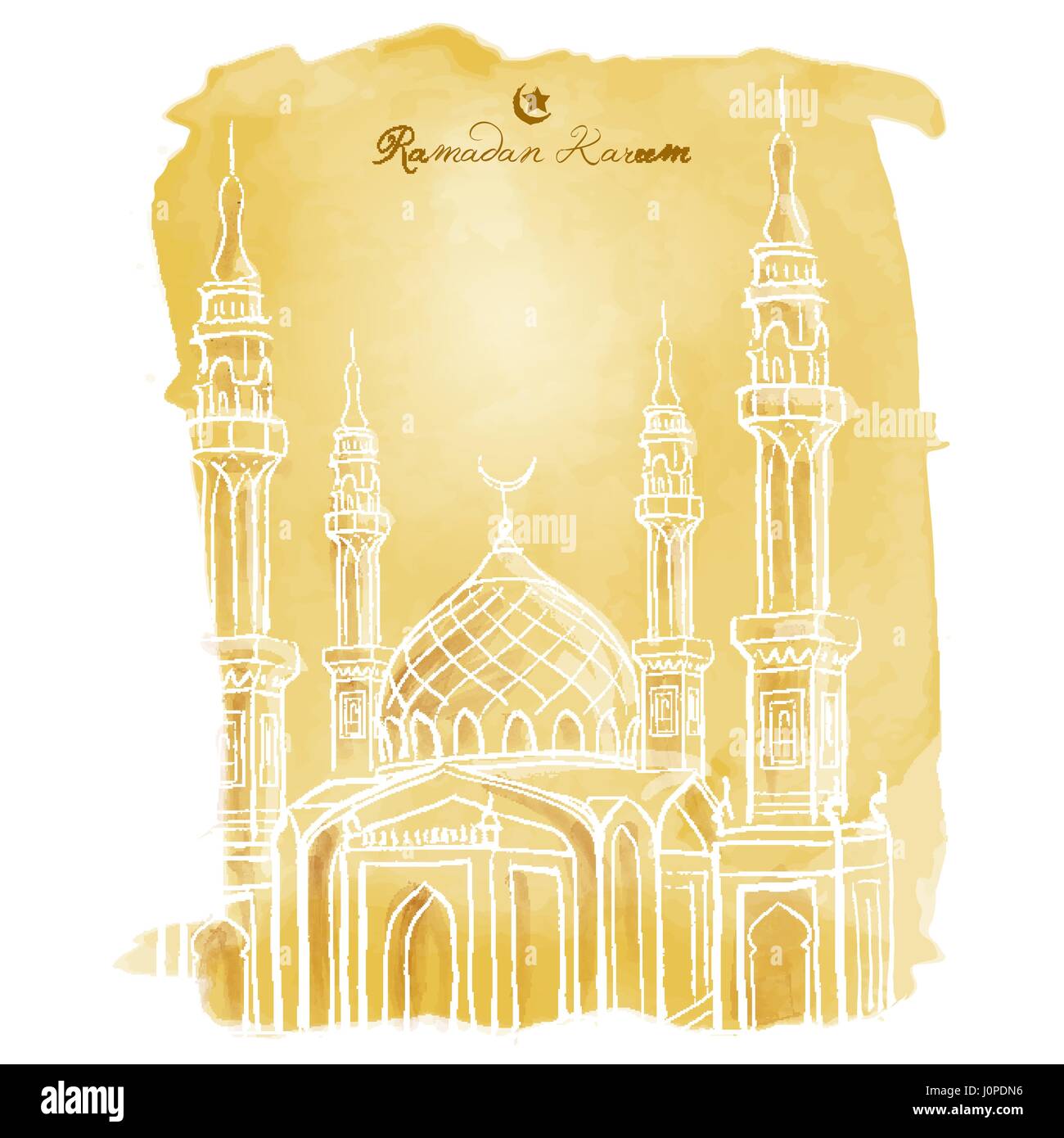 Il Ramadan Kareem islamico di sfondo modello di messaggio di saluto Illustrazione Vettoriale