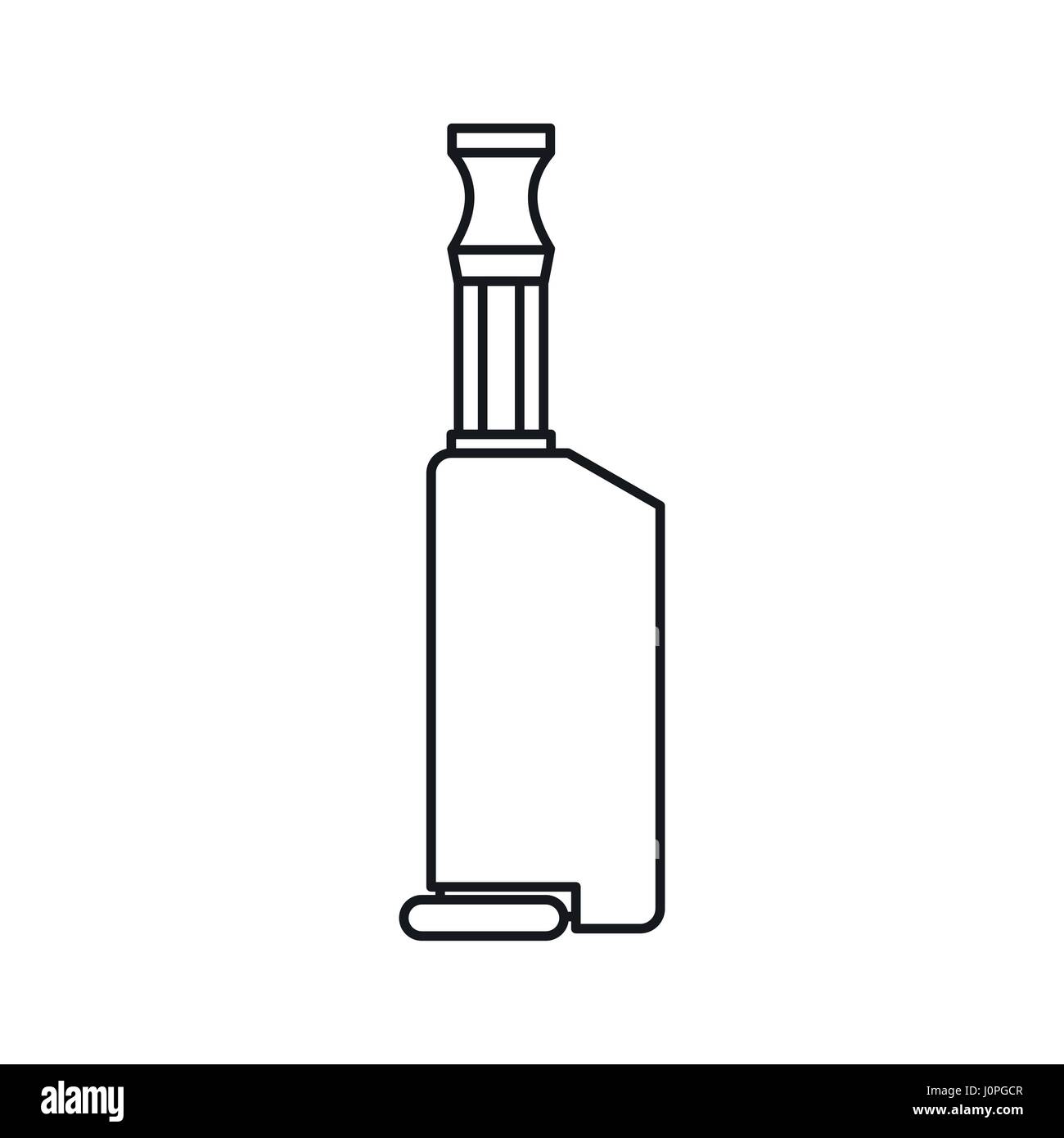 Batteria mod e-icona di sigaretta, stile contorno Illustrazione Vettoriale