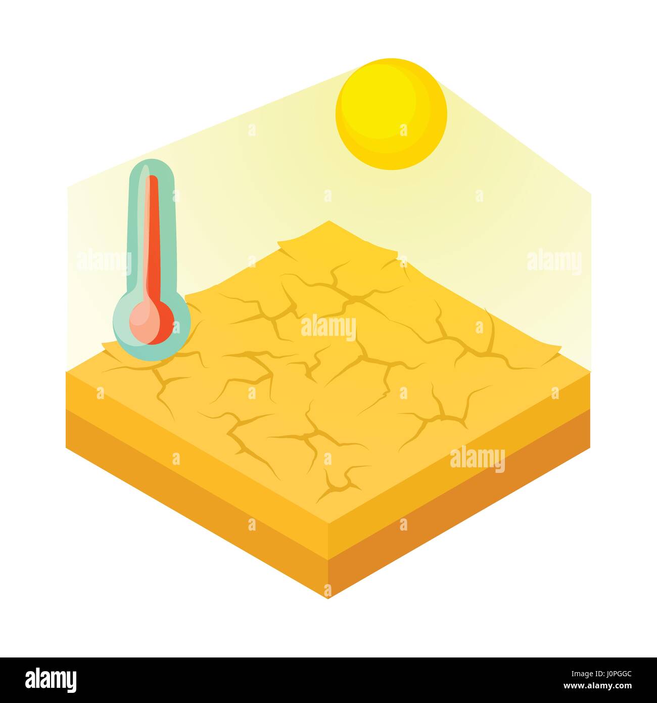 Icona della siccità in stile cartoon Illustrazione Vettoriale