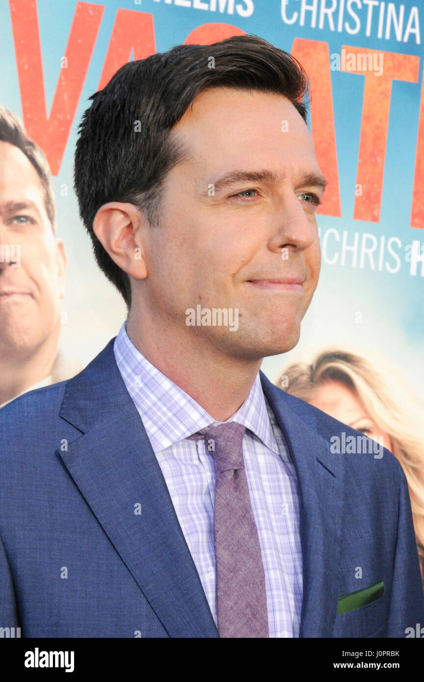 Ed Helms assiste la vacanza premiere al Westwood Village Theatre nel luglio 27th, 2015 a Los Angeles, California. Foto Stock