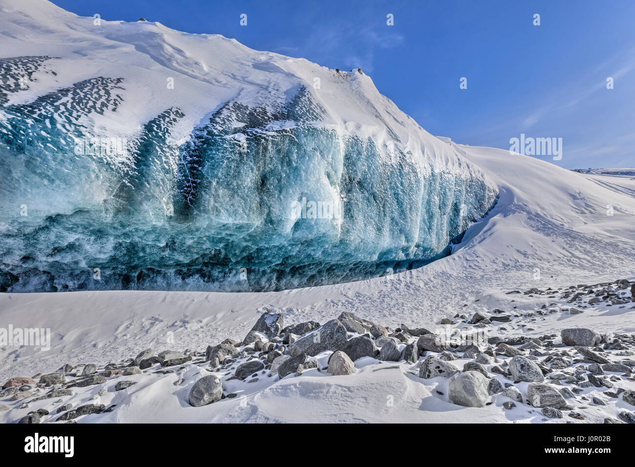 Tappo di ghiaccio, punto 660, Kangerlussuaq, Circolo Polare Artico, Groenlandia, Europa Foto Stock
