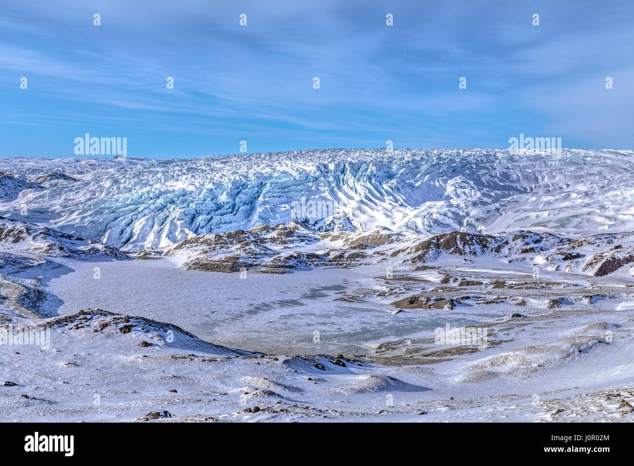 Tappo di ghiaccio, punto 660, Kangerlussuaq, Circolo Polare Artico, Groenlandia, Europa Foto Stock