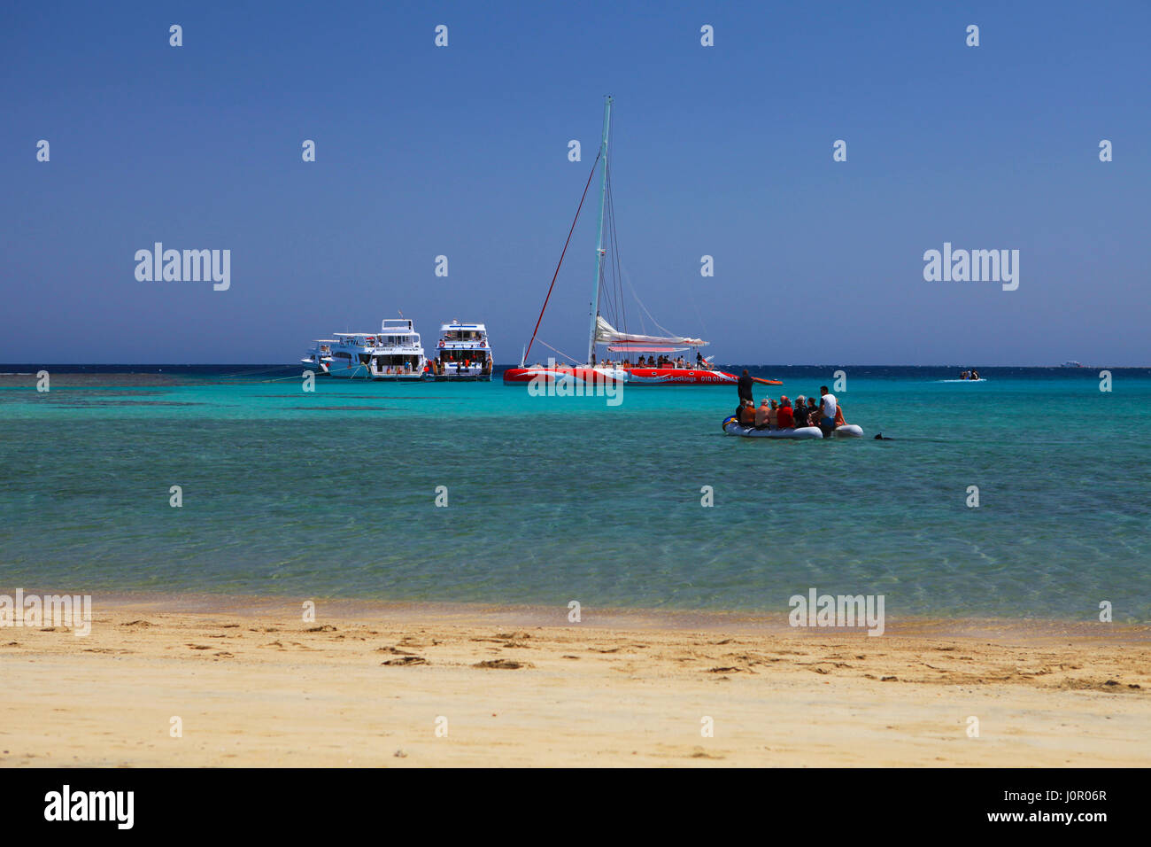 MARSA ALAM,Egitto - MARZO 26,2017: snorkeling viaggio da Port Ghalib Marina a marsa Mubarak,su dei luoghi più belli di Marsa Alam regione, w Foto Stock