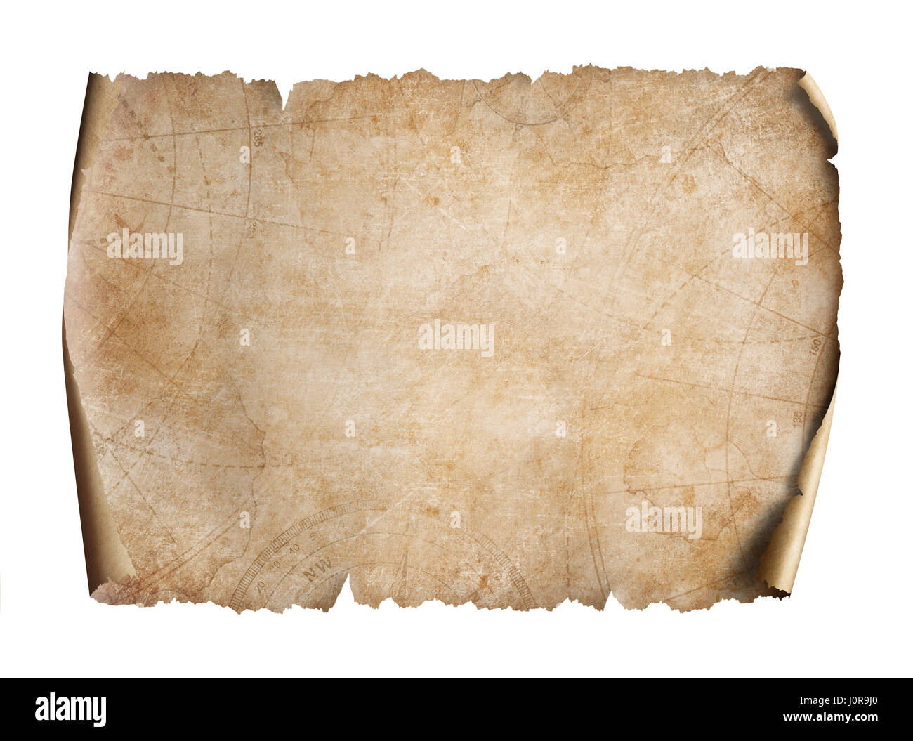 Mappa vecchia su pergamena orientato 3d illustrazione Foto Stock