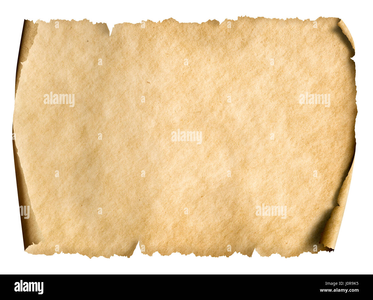 Vecchia carta manusript o pergamena orientato orizzontalmente Foto Stock