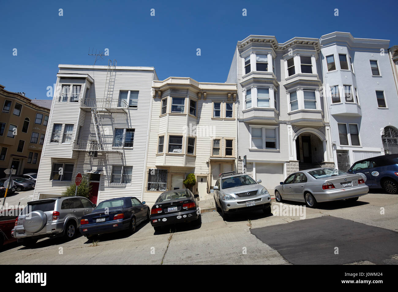 Tipico in salita in San Francisco, California, Stati Uniti d'America Foto Stock