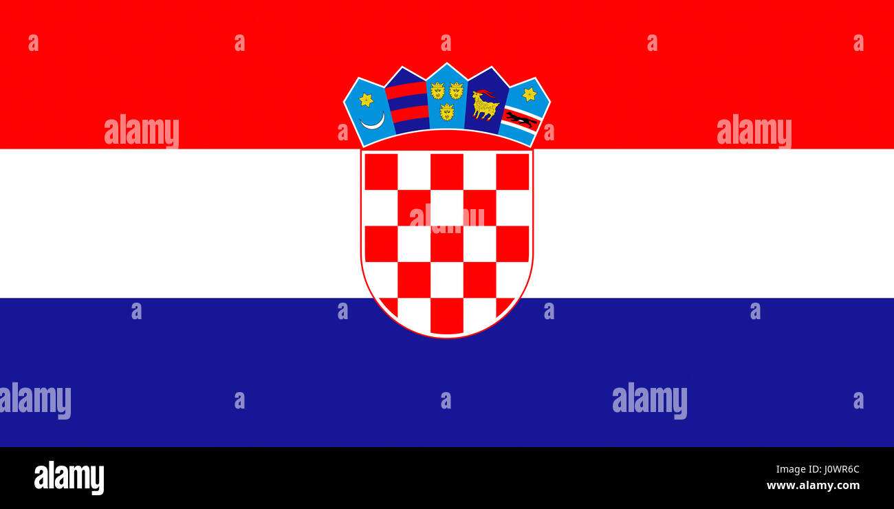 Illustrazione della bandiera nazionale di Croazia Foto Stock