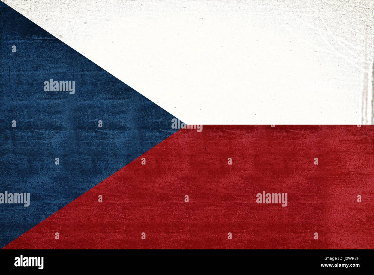 Illustrazione della bandiera della Repubblica ceca con una texture grunge Foto Stock