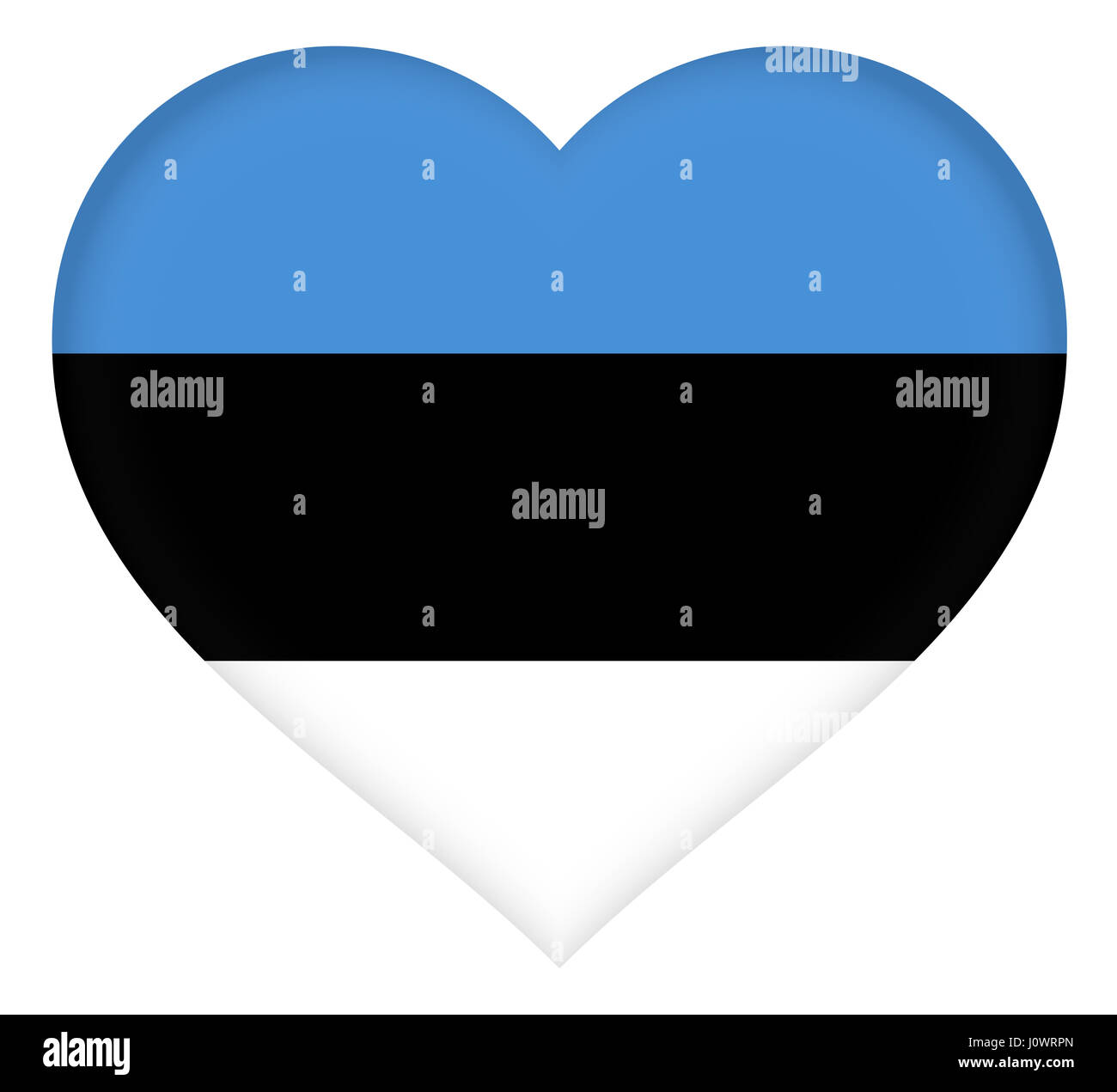 Illustrazione della bandiera dell'Estonia conformata come un cuore Foto Stock