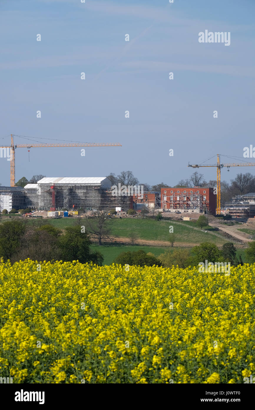 Nuovi edifici essendo costruito presso la stanford hall nottinghamshire Foto Stock