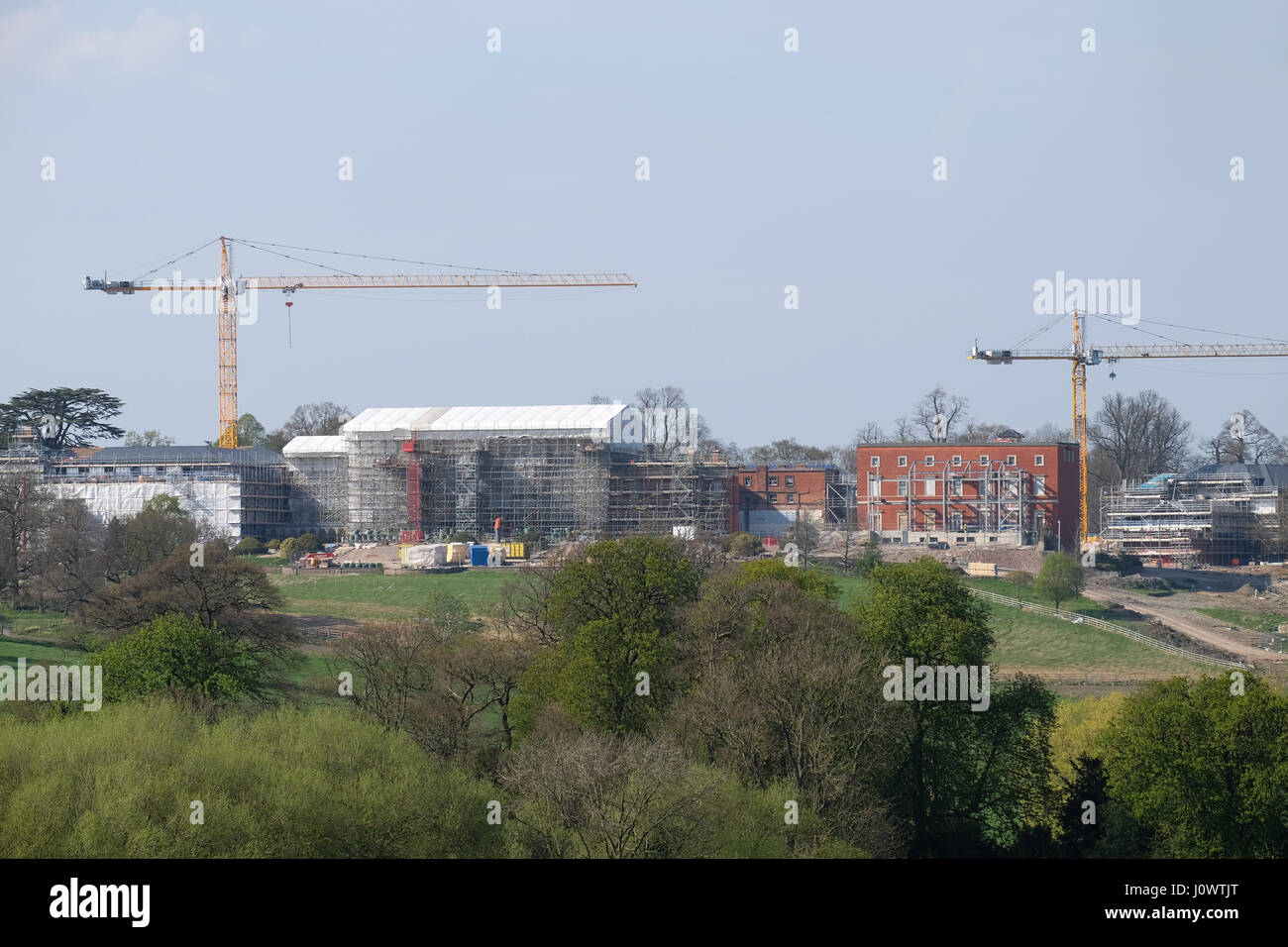 Nuovi edifici essendo costruito presso la stanford hall nottinghamshire Foto Stock