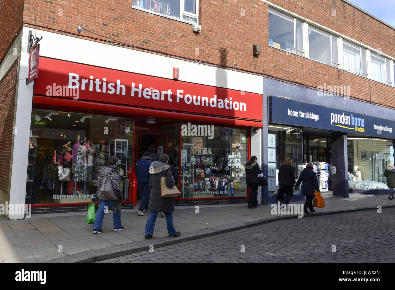 British Heart Foundation, Piazza Grande, Braintree, Essex Foto Stock