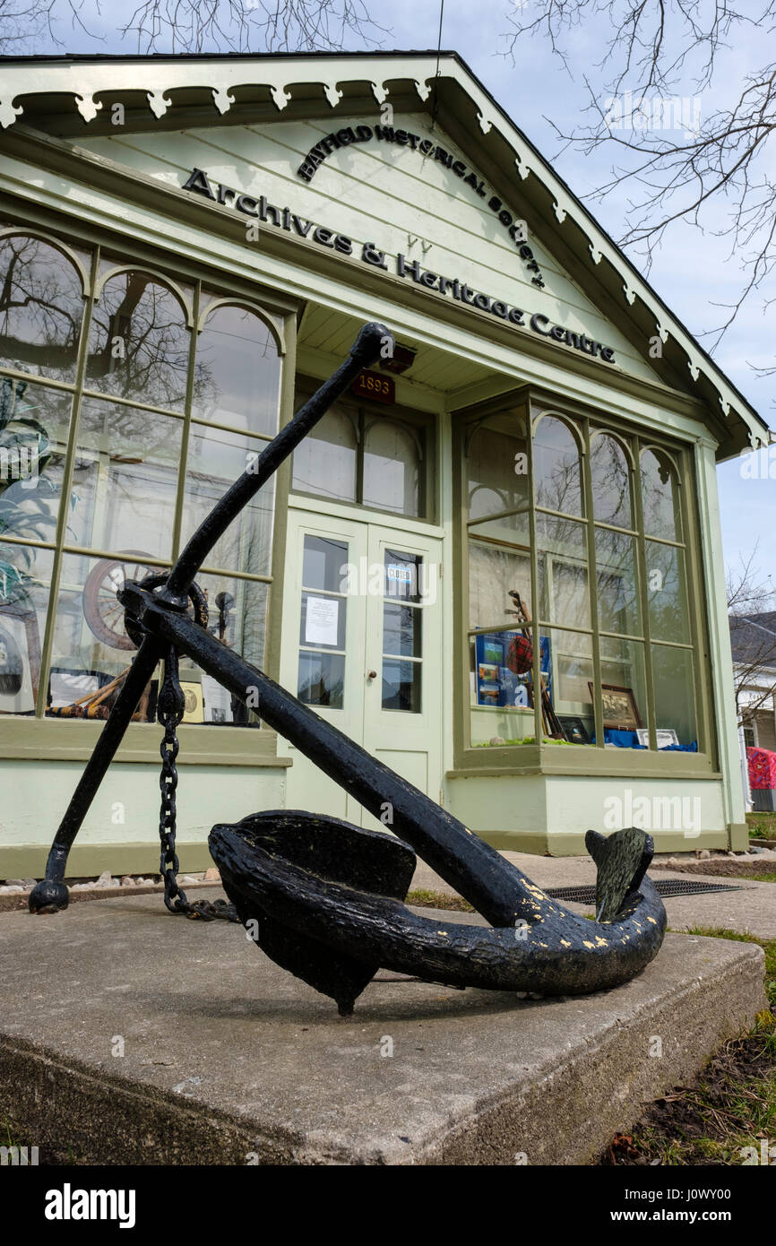 Il villaggio di bayfield storico edificio della società, archivi & Heritage Centre, in bayfield, ontario, Canada. Foto Stock
