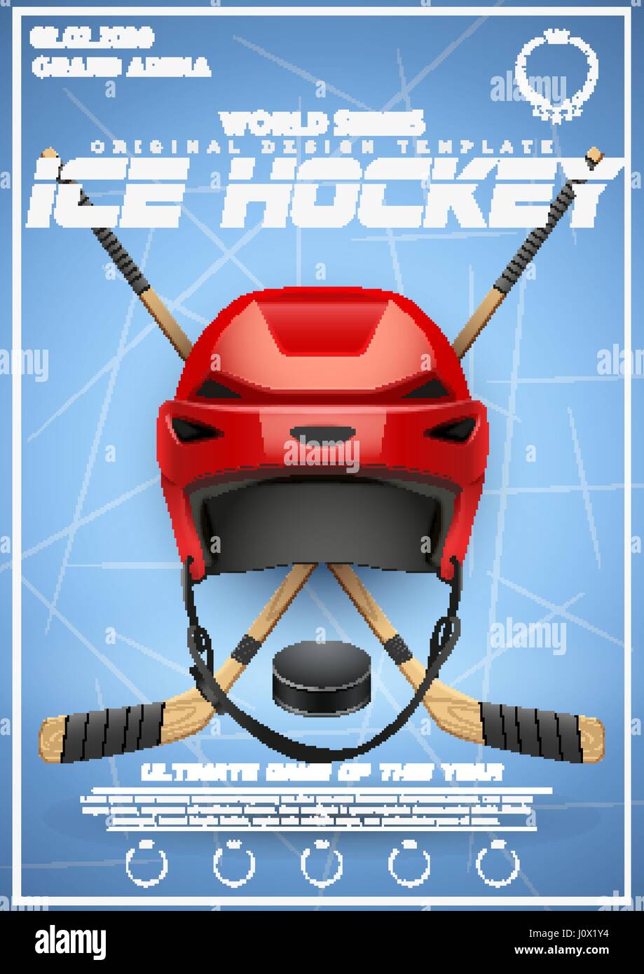 Modello di poster di Ice hockey tournament Illustrazione Vettoriale