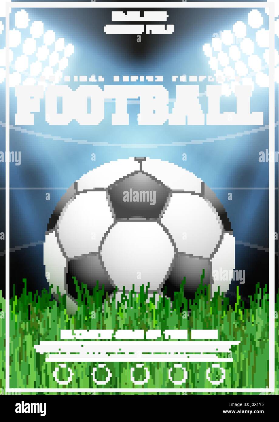 Poster Di Partita a Calcio. Atleta Sullo Sfondo Di Testo Di Grandi