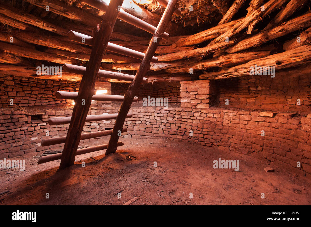 Utah; caratteristiche naturali; Native American rovine; deserto; tre Kiva Pueblo; Montezuma Creek. Foto Stock