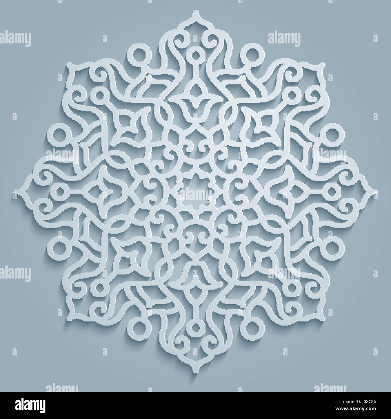 Round del modello decorativo mandala - persiano, arabo, islamica, floreali simboli turco ed elementi di design Illustrazione Vettoriale