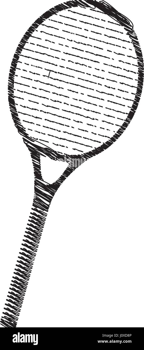 Disegno di silhouette racchetta da tennis sport elemento Immagine e  Vettoriale - Alamy