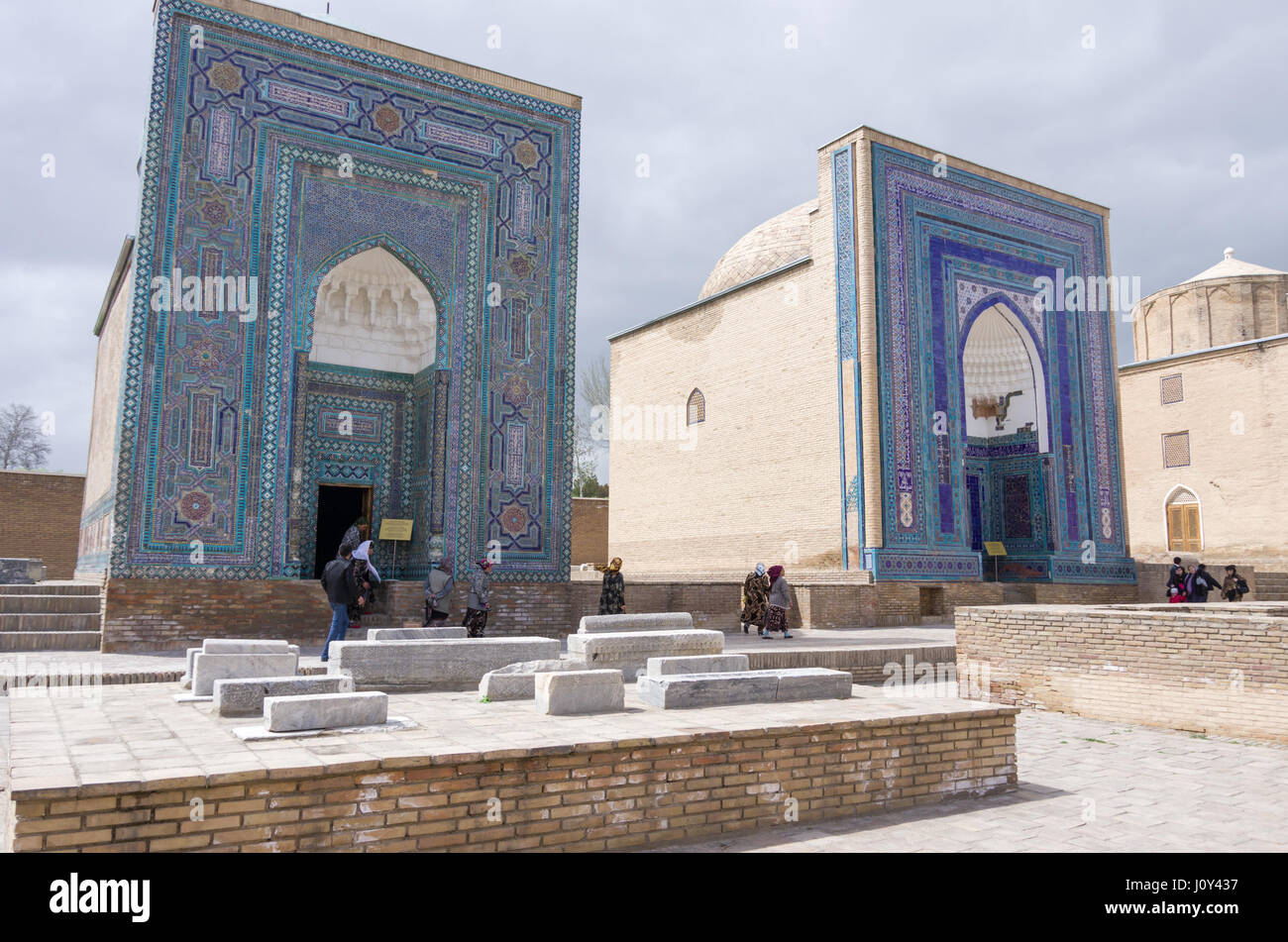 Shah-i-Zinda complesso memoriale, necropoli di Samarcanda, Uzbekistan. Patrimonio Mondiale UNESCO Foto Stock