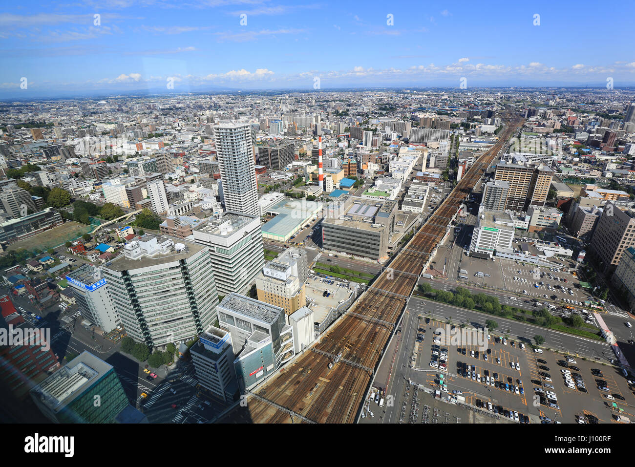 Vista dalla Torre JR, Sapporo, Hokkaido Foto Stock