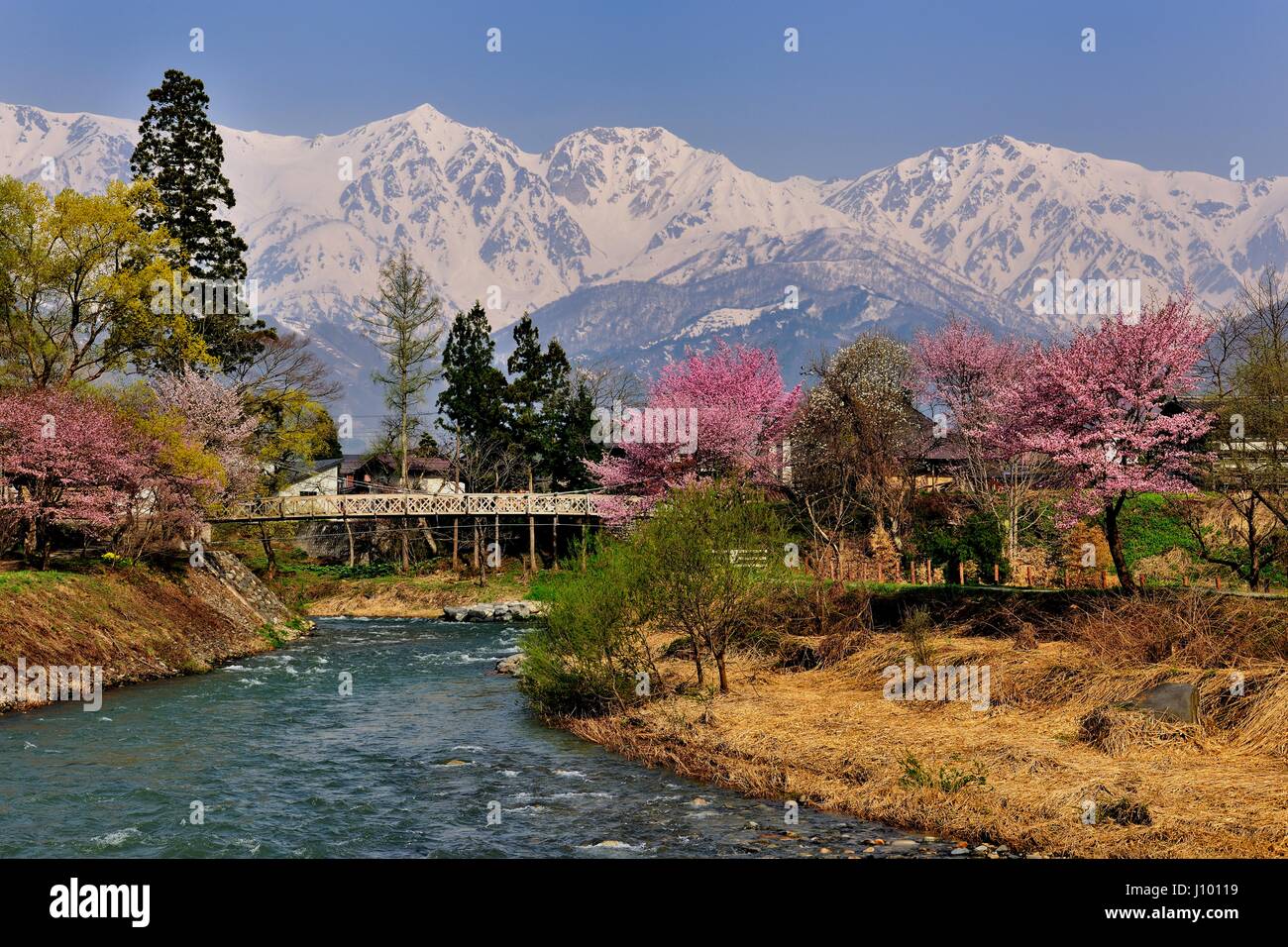 Hakuba in primavera, Nagano, Giappone Foto Stock