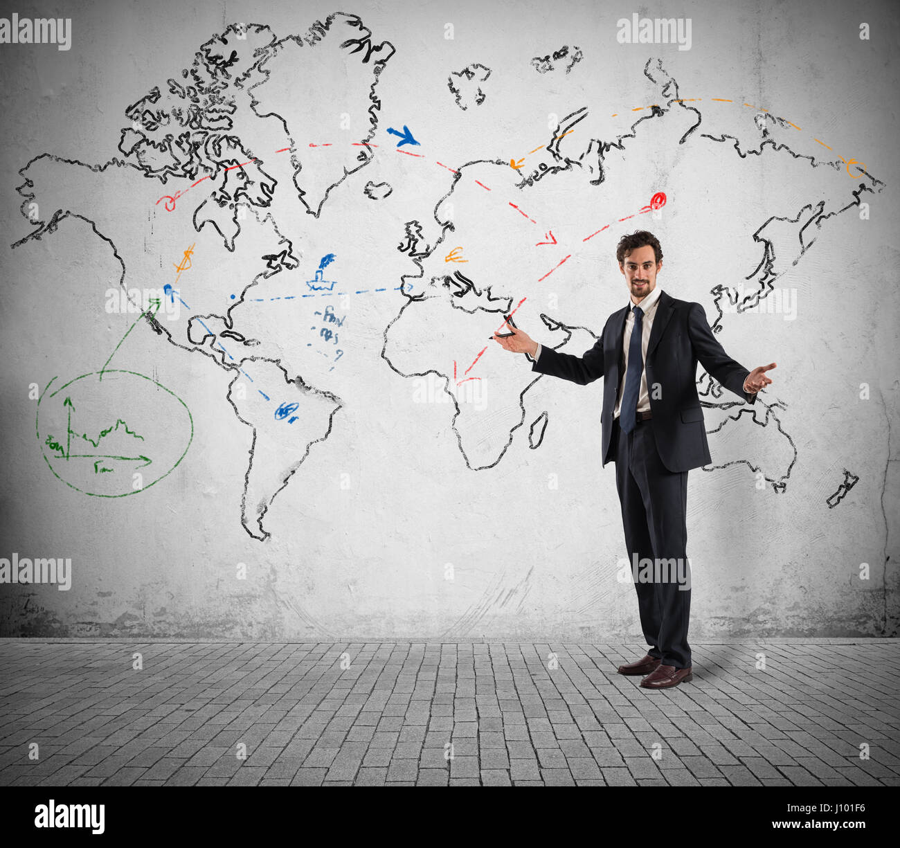 Global business e strategia di marketing Foto Stock