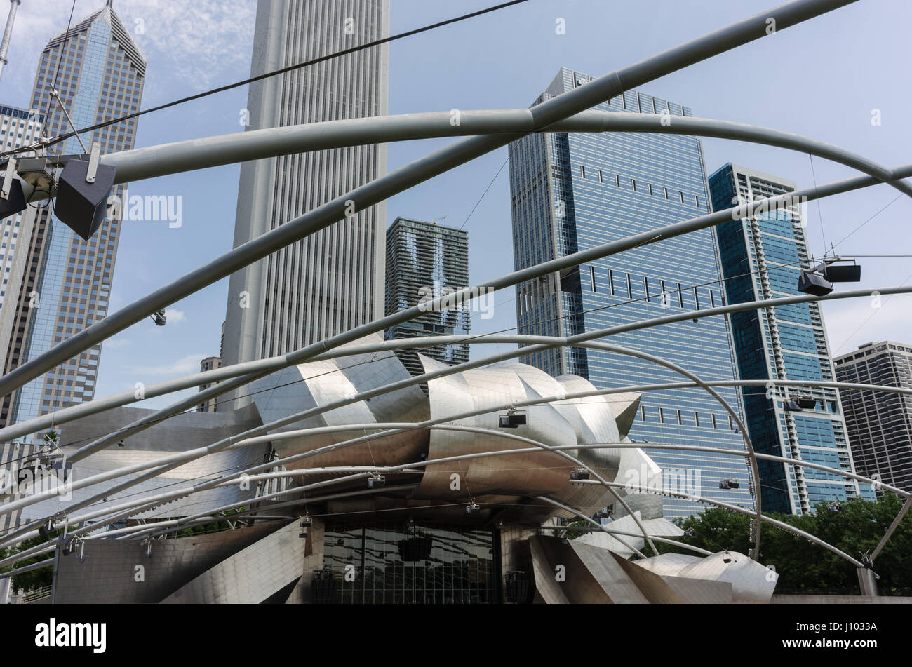 Jay Pritzker Pavilion al Grant Park di Chicago Foto Stock