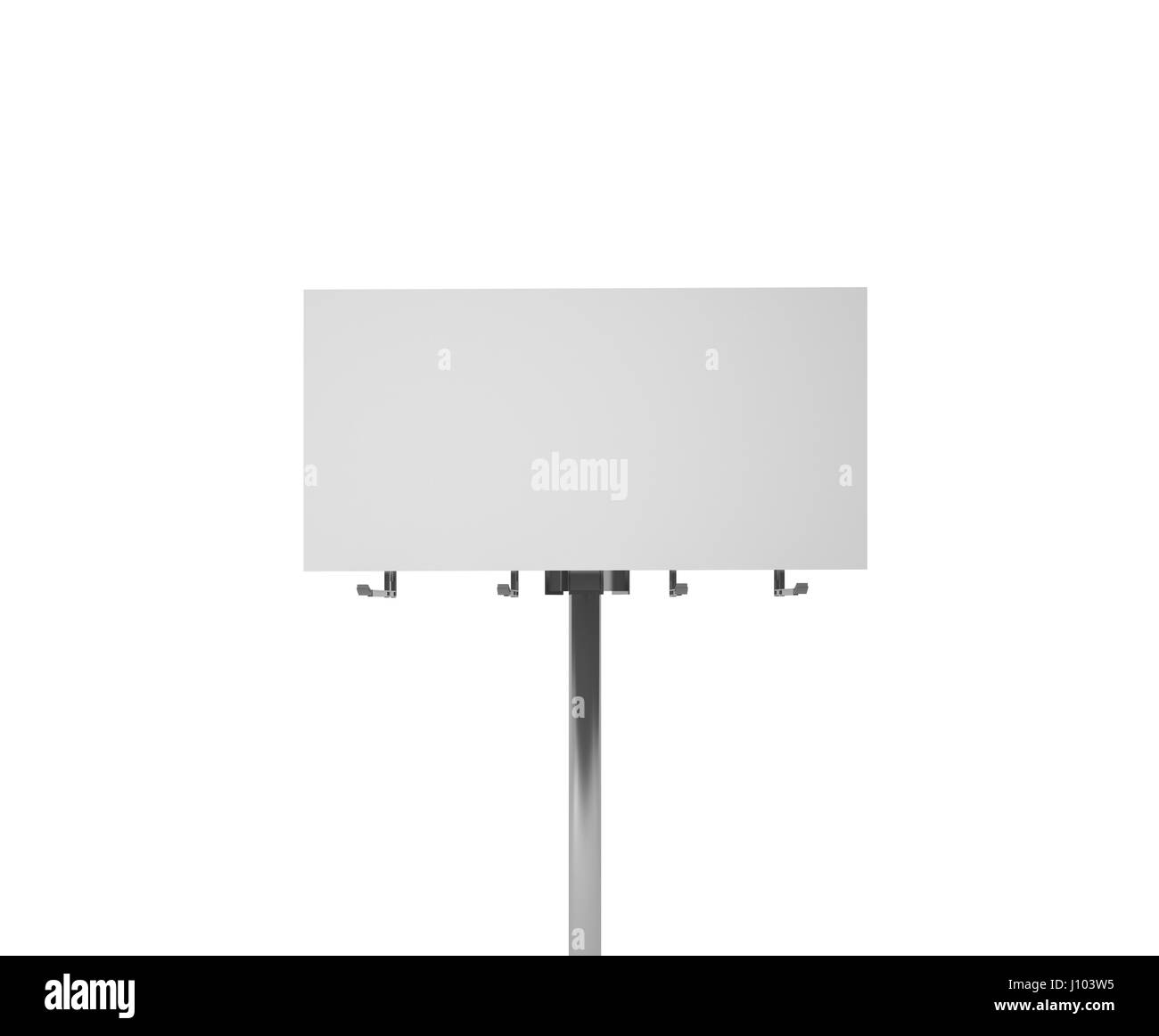 Grande e alto vuoto billboard isolati su sfondo bianco, tracciato di ritaglio all'interno Foto Stock