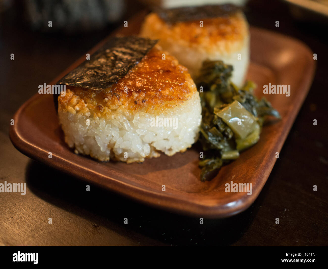 Onigiri a kemuri tatsu-ya, un giapponese izakaya ristorante di Austin in Texas Foto Stock