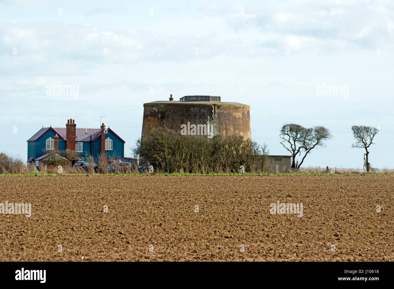 Martello Tower East Lane Bawdsey Suffolk REGNO UNITO Foto Stock