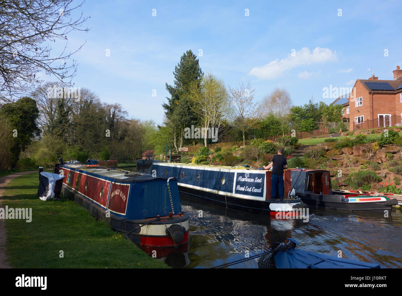 Canal barge vicino Kinver. Staffordshire e Worcestershire Canal. Regno Unito Foto Stock