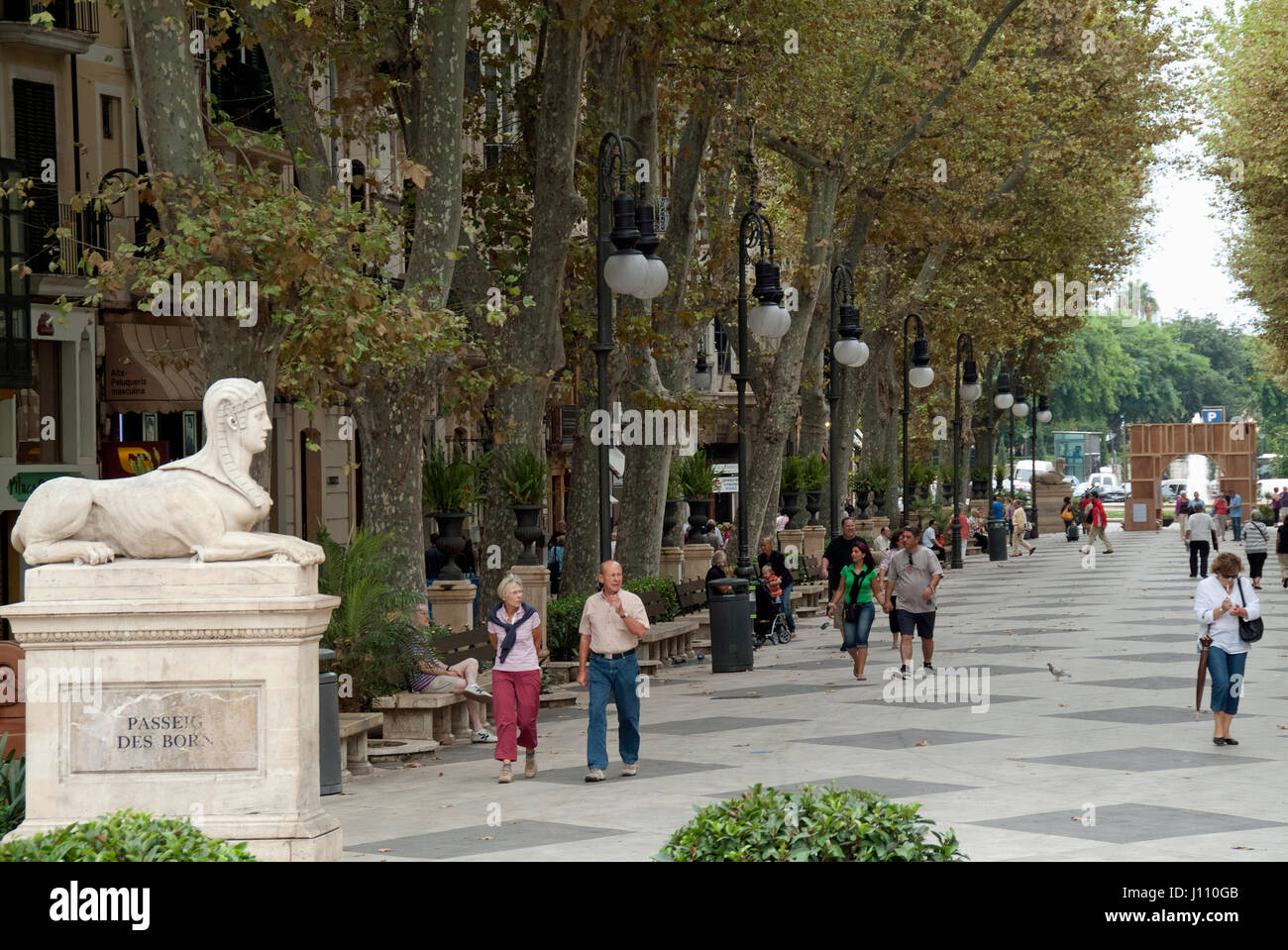 Area pedonale in Palma de Mallorca Foto Stock