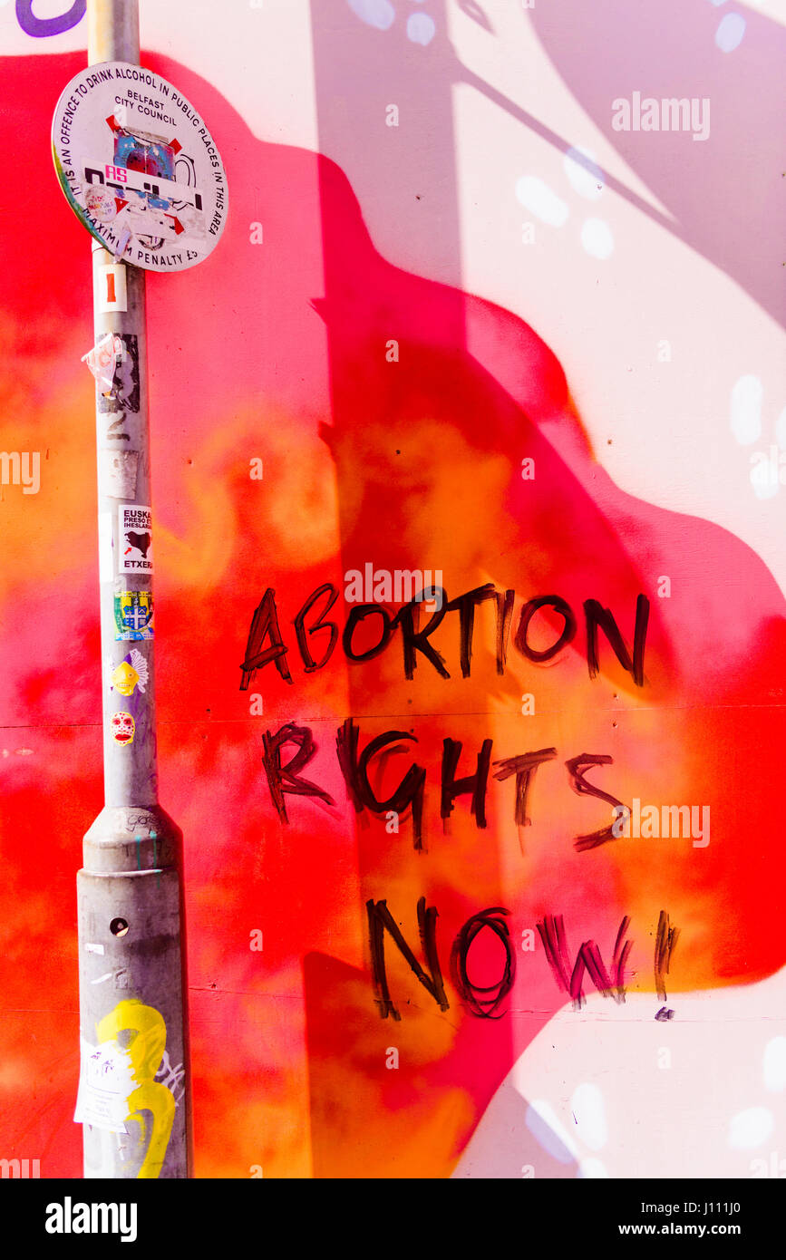 Graffiti su un muro " aborto diritti ora' Foto Stock