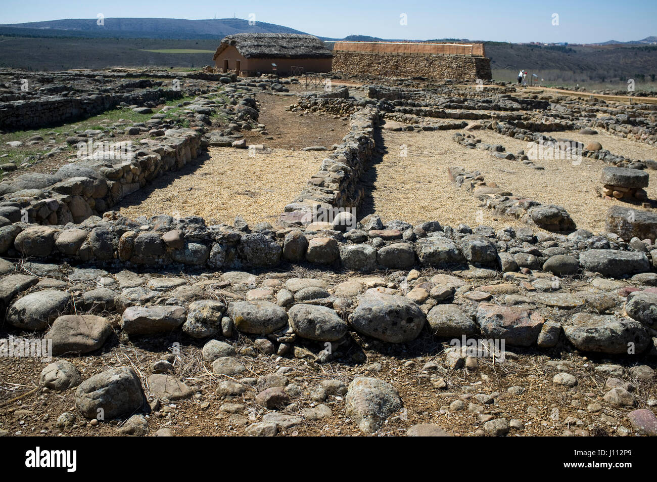 Rovine di Numantia vicino a Garray SORIA Provincia di Castiglia e Leon regione SPAGNA Foto Stock
