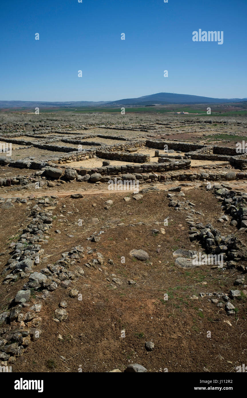 Rovine di Numantia vicino a Garray SORIA Provincia di Castiglia e Leon regione SPAGNA Foto Stock