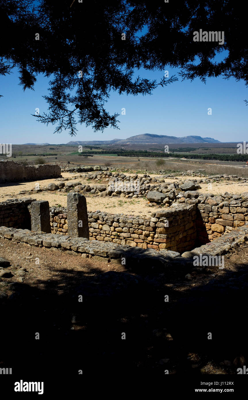 Rovine di Numantia vicino a Garray SORIA Provincia di Castiglia e Leon regione SPAGNA Foto Stock