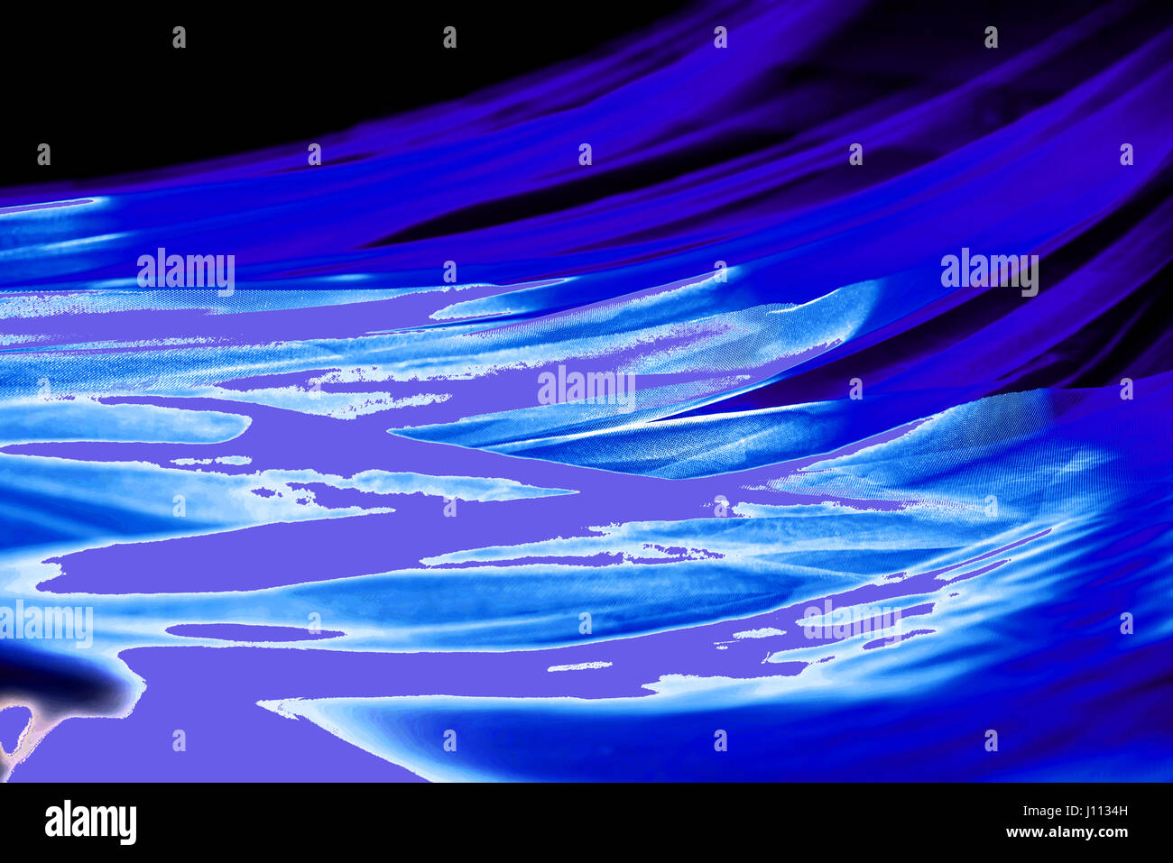 Onda Blu modellato netting drappeggiato Foto Stock